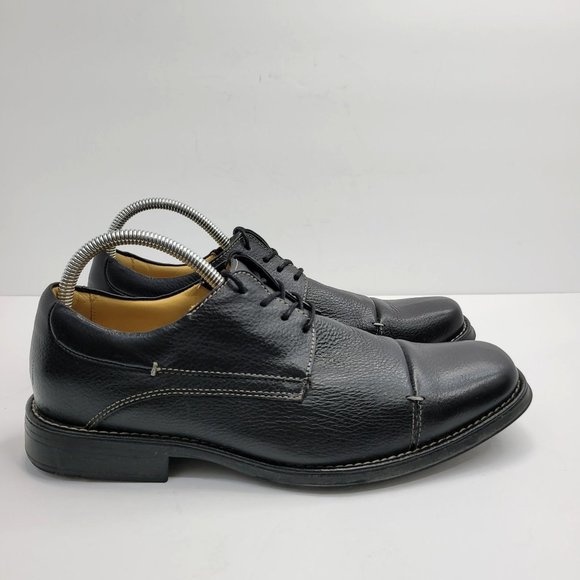 Belvedere Studio Florence Cap Toe Men's Dress Shoes Black US Size 10D - Picture 1 of 8